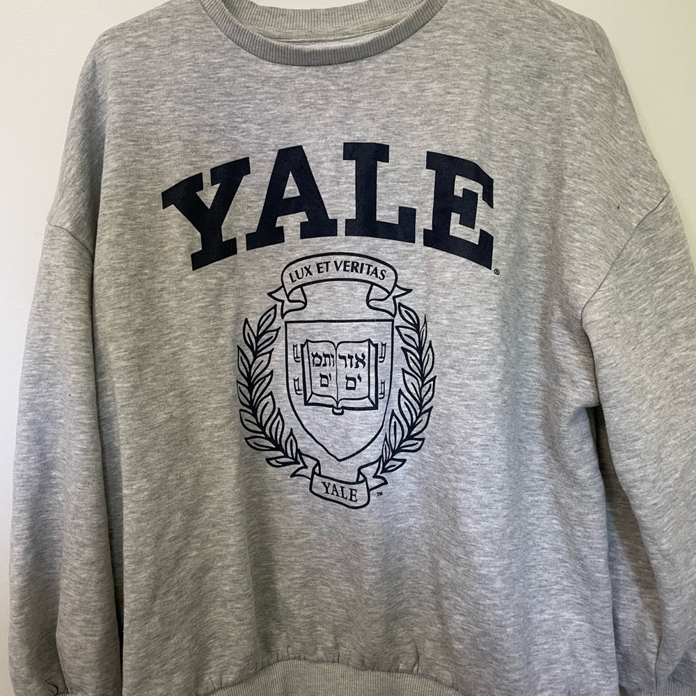 Grey Yale Crewneck Sweatshirt